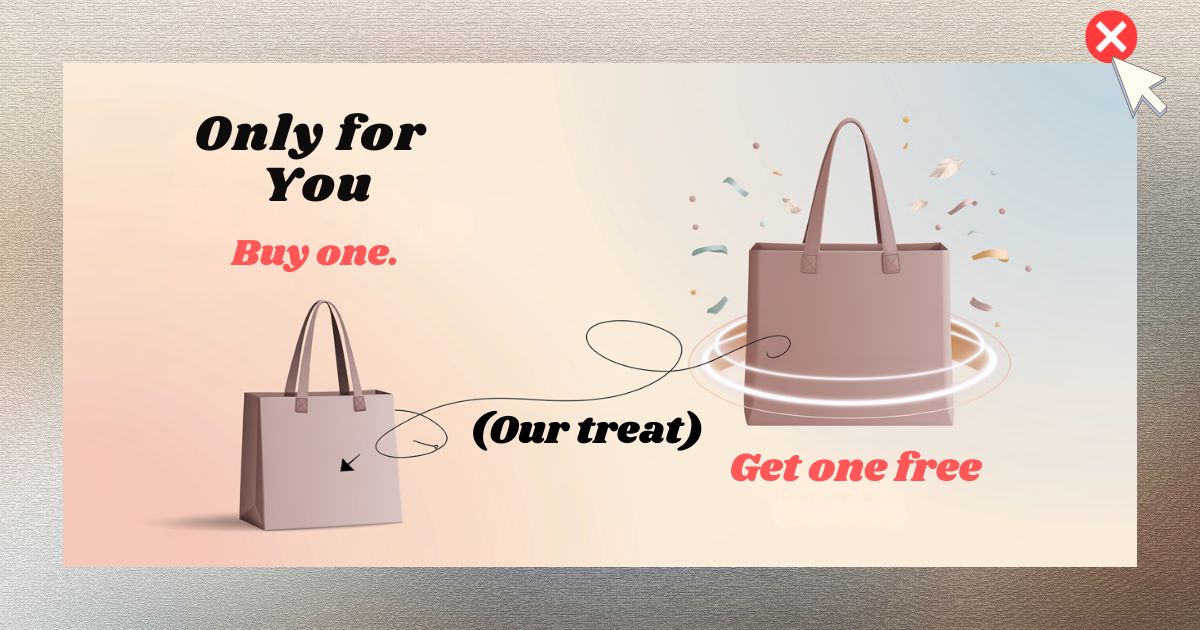 A professional, soft-colored 3D illustration of two premium product boxes representing a BOGO deal as one of the sales promotion examples for Shopify.