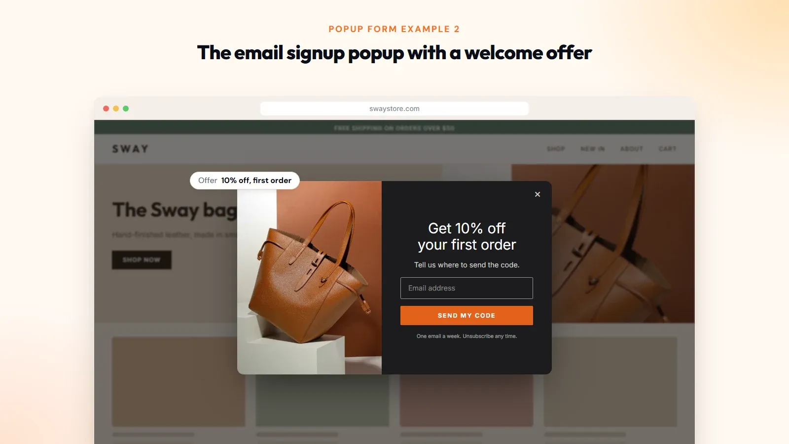 email signup popup form