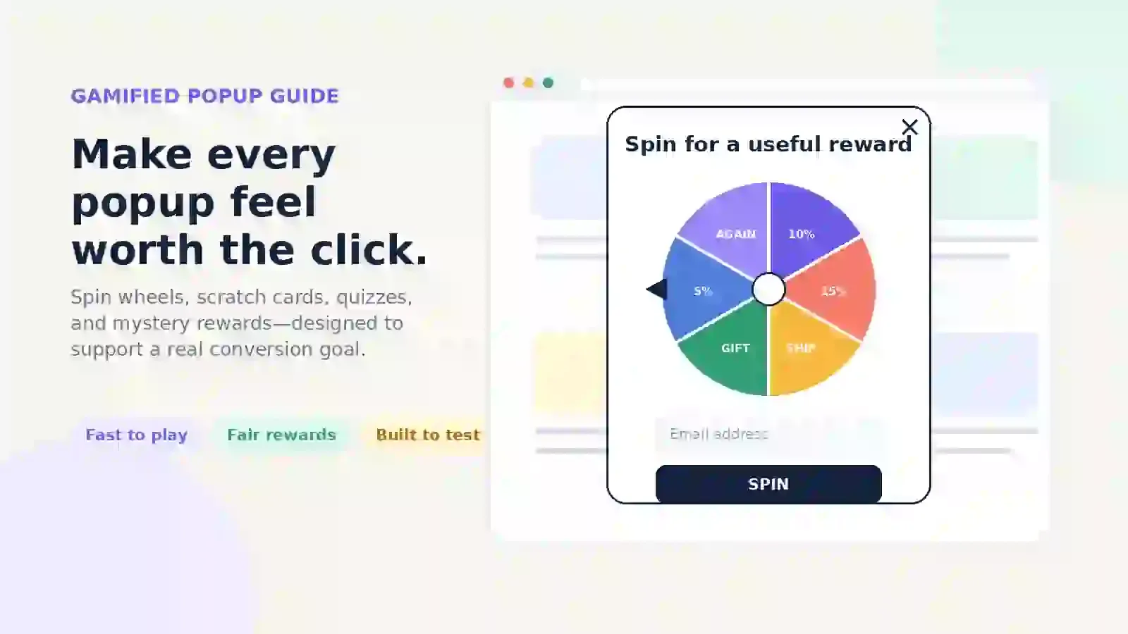 Gamified popup