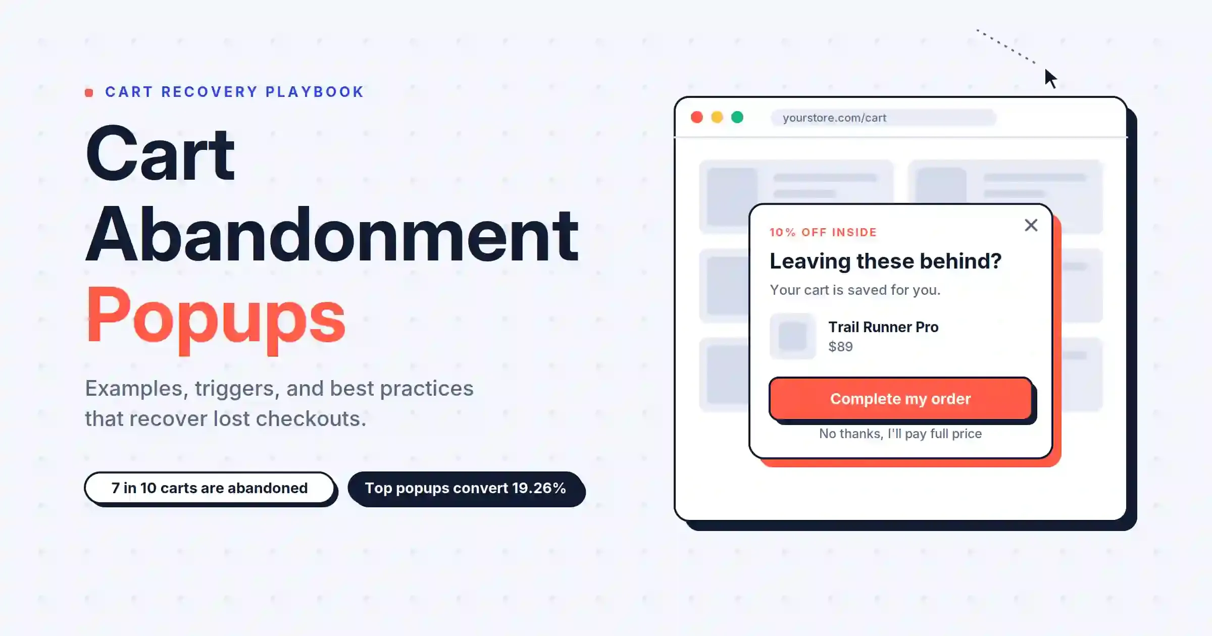 hero cart abandonment popup